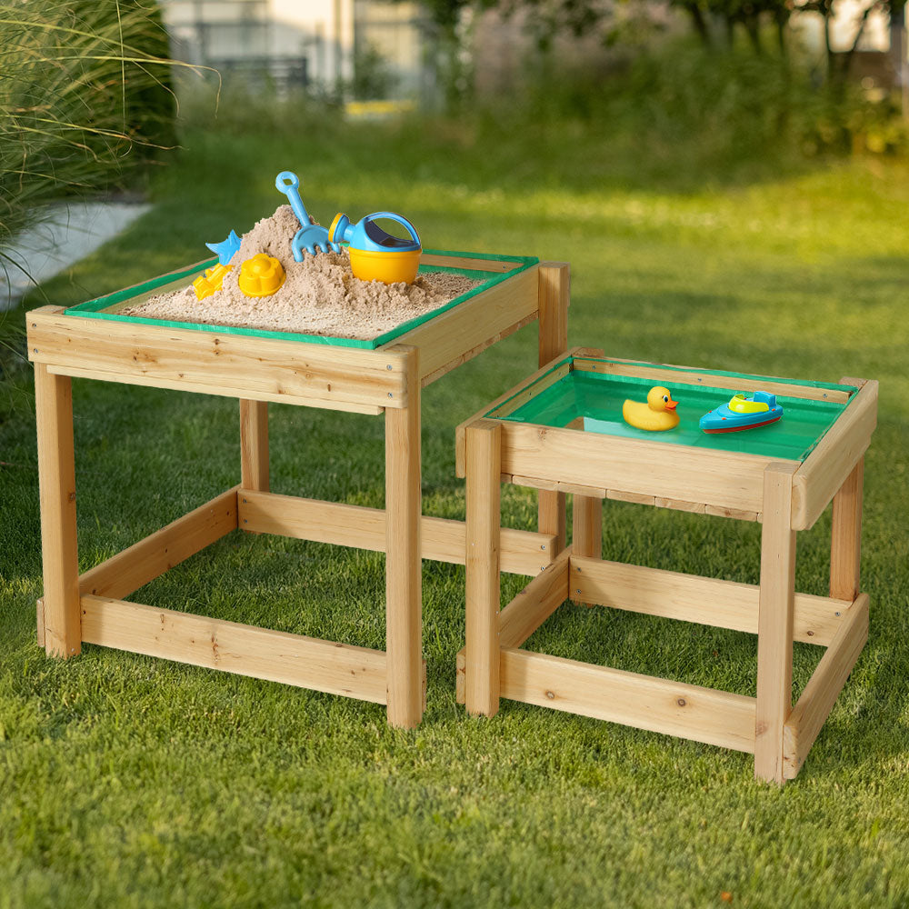 - Wooden Sand & Water Table Set – 2-in-1 Outdoor Play Station Keezi Baby & Kids > Baby & Kid's Toys > Outdoor Play Equipment