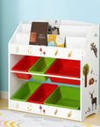 - 3-Tier Kids Bookshelf with 6 Storage Bins – Book & Toy Organiser Keezi Baby & Kids > Kid's Furniture > Kid's Bookcases & Shelves