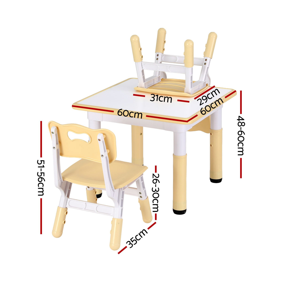 - Adjustable Kids Activity Table &amp; 2 Chairs Set - Yellow Keezi Baby &amp; Kids > Kid's Furniture > Kid's Tables, Chairs &amp; Seats