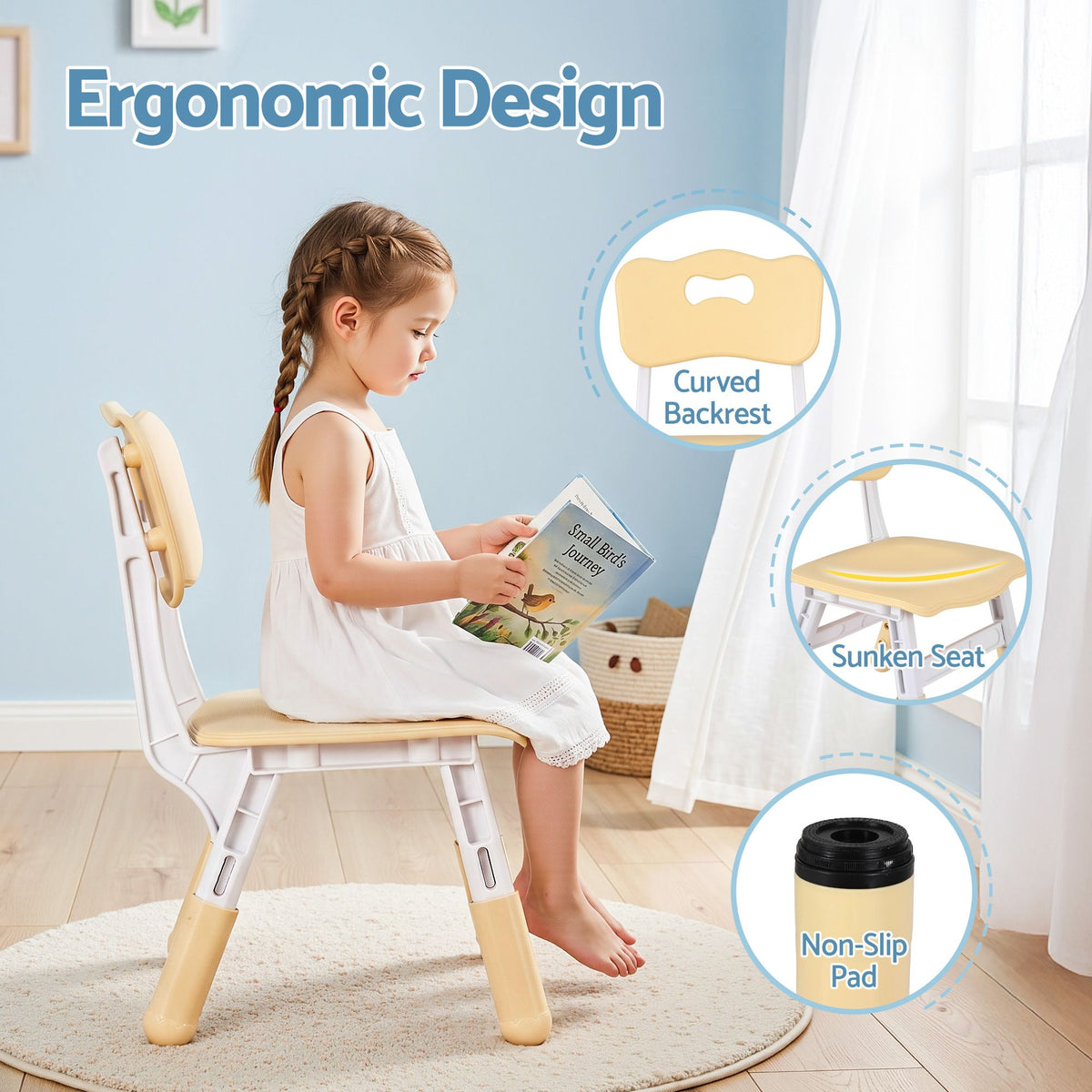 - Adjustable Kids Activity Table &amp; 2 Chairs Set - Yellow Keezi Baby &amp; Kids > Kid's Furniture > Kid's Tables, Chairs &amp; Seats