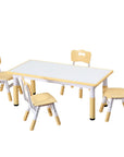 - Kids Height Adjustable Table with 4 Chairs | Yellow and White Keezi Baby & Kids > Kid's Furniture > Kid's Tables, Chairs & Seats