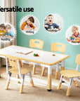 - Kids Height Adjustable Table with 4 Chairs | Yellow and White Keezi Baby & Kids > Kid's Furniture > Kid's Tables, Chairs & Seats