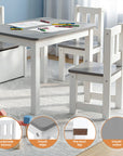 - Kids Activity Table Set with Chairs and Storage Bench | White and Grey Baby Stork Baby & Kids > Kid's Furniture > Kid's Tables, Chairs & Seats