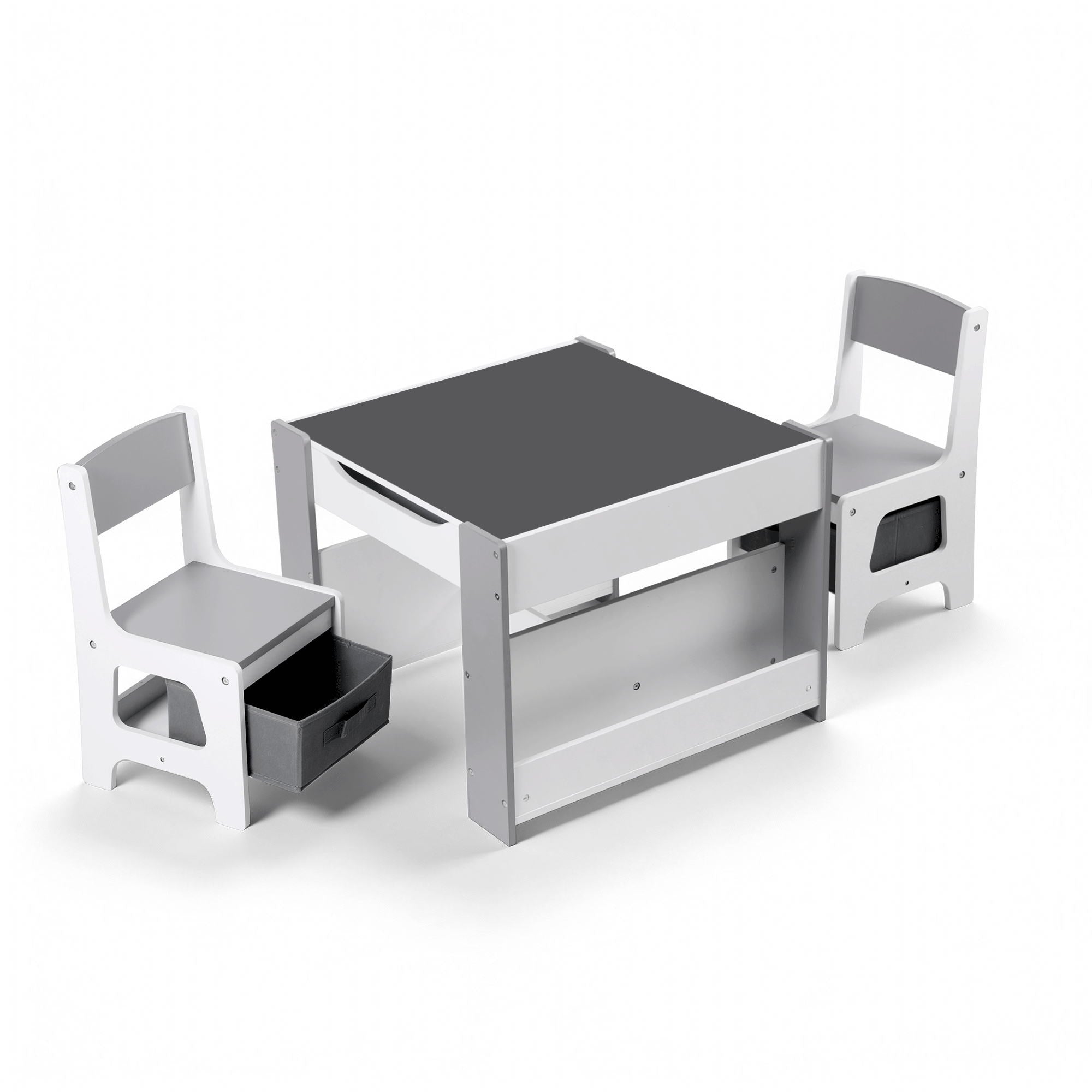 - Kids Table and Chair Set with Storage, Reversible Whiteboard &amp; Blackboard | 2 Chairs Baby Stork Baby &amp; Kids > Kid's Furniture > Kid's Tables, Chairs &amp; Seats