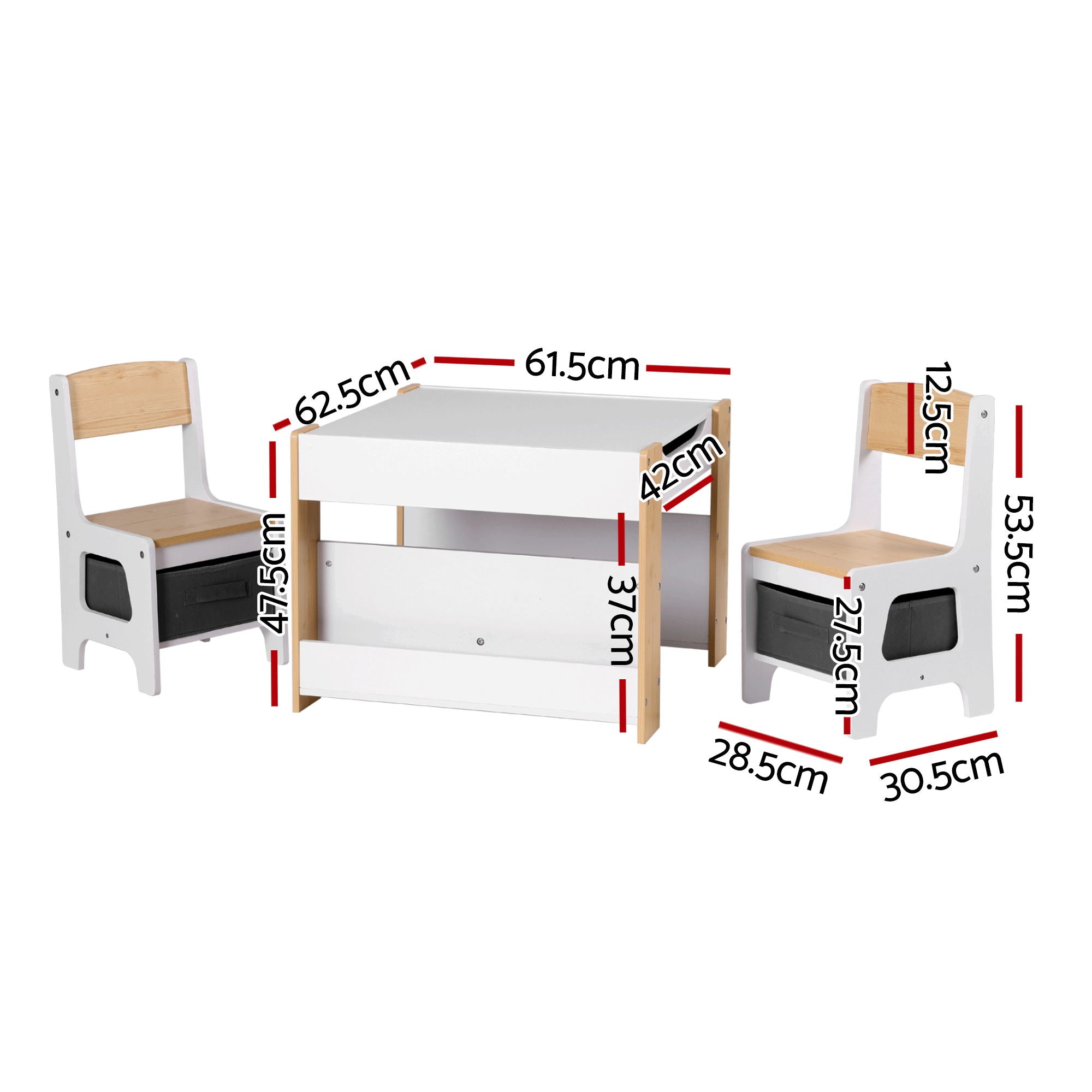 - Toddler Reversible Activity Table and Chair Set with Storage | White and Natural Baby Stork Baby &amp; Kids > Kid's Furniture > Kid's Tables, Chairs &amp; Seats