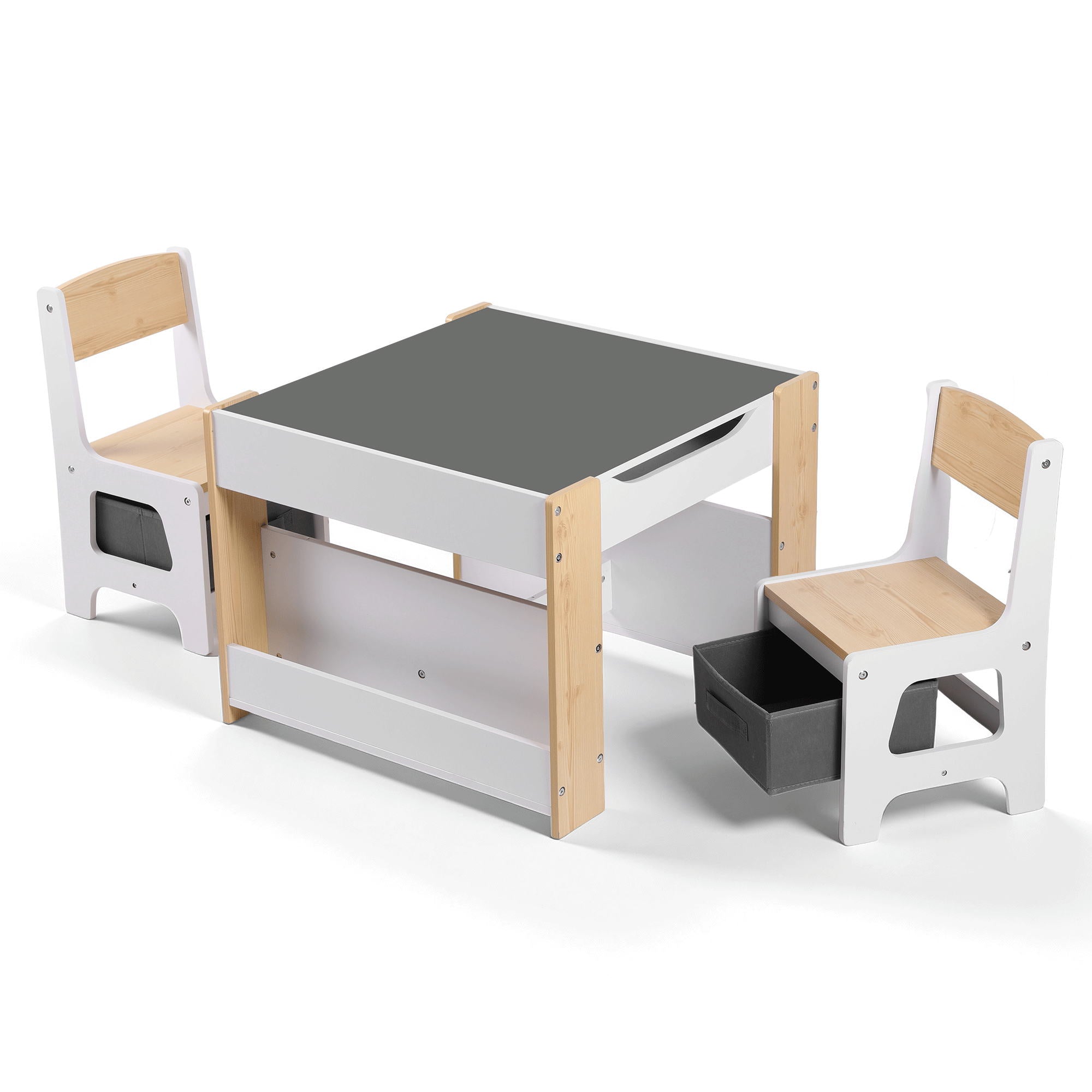 - Toddler Reversible Activity Table and Chair Set with Storage | White and Natural Baby Stork Baby &amp; Kids > Kid's Furniture > Kid's Tables, Chairs &amp; Seats