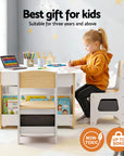 - Toddler Reversible Activity Table and Chair Set with Storage | White and Natural Baby Stork Baby & Kids > Kid's Furniture > Kid's Tables, Chairs & Seats