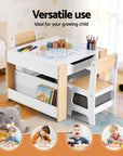 - Toddler Reversible Activity Table and Chair Set with Storage | White and Natural Baby Stork Baby & Kids > Kid's Furniture > Kid's Tables, Chairs & Seats