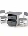 - Kids Table and Chair Set with Storage Drawers | White and Grey Keezi Baby & Kids > Kid's Furniture > Kid's Tables, Chairs & Seats