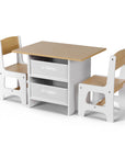- Kids Table and Chair Set with Storage Drawers | White and Natural Baby Stork Baby & Kids > Kid's Furniture > Kid's Tables, Chairs & Seats