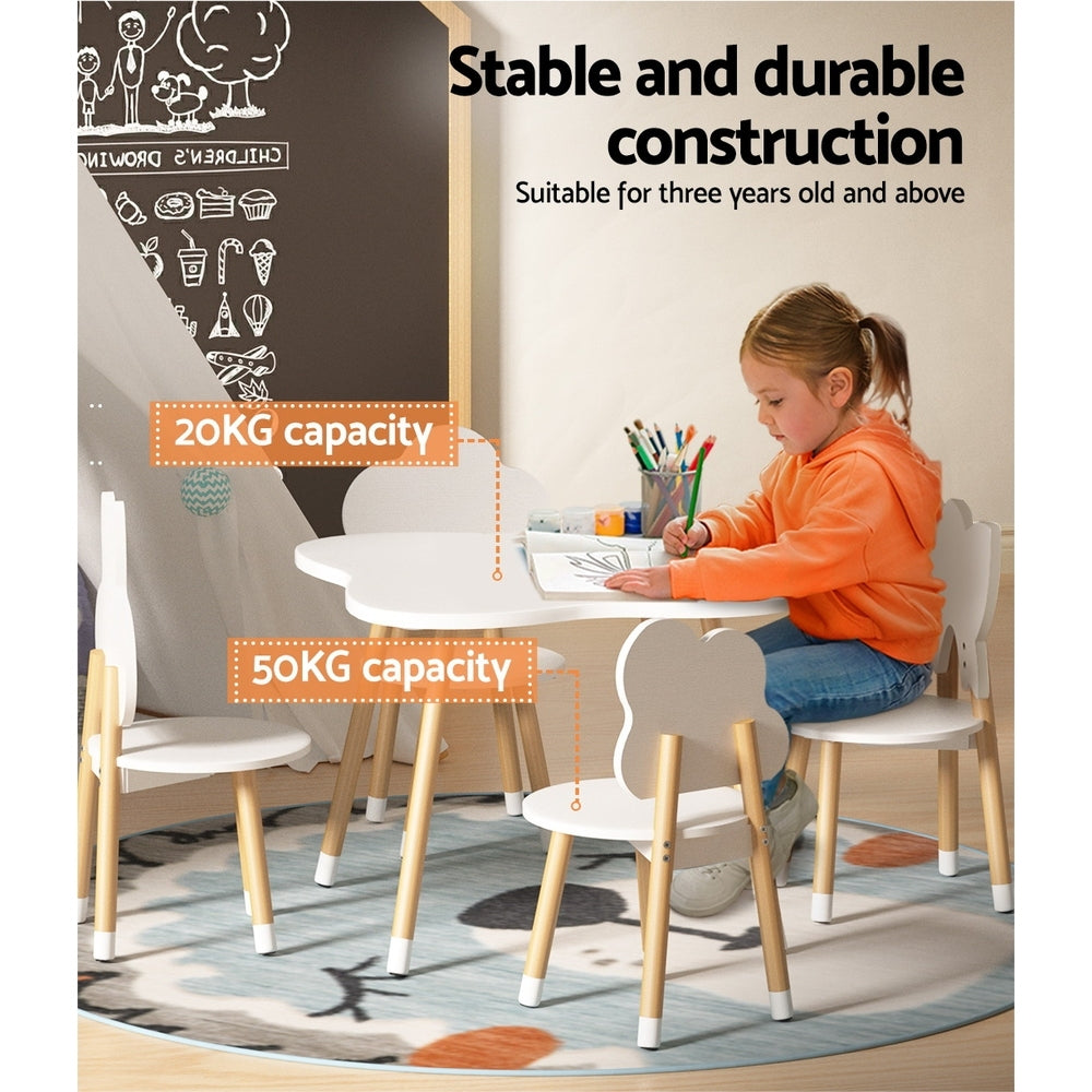 - Kids 5-Piece Table & Chair Set – Rabbit, Flower, Cloud & Butterfly Chairs Keezi Kids Furniture > Outdoor > Outdoor Dining Sets