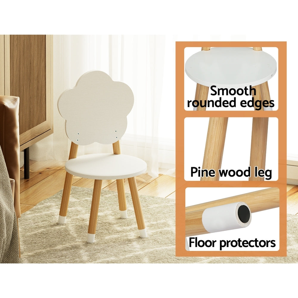 - Kids 5-Piece Table & Chair Set – Rabbit, Flower, Cloud & Butterfly Chairs Keezi Kids Furniture > Outdoor > Outdoor Dining Sets