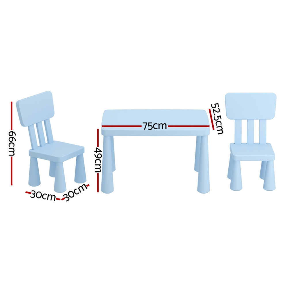 - Keezi Kids Table & 2 Chairs Set - Blue Keezi Baby & Kids > Kid's Furniture > Kid's Tables, Chairs & Seats