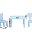 - Keezi Kids Table & 2 Chairs Set - Blue Keezi Baby & Kids > Kid's Furniture > Kid's Tables, Chairs & Seats