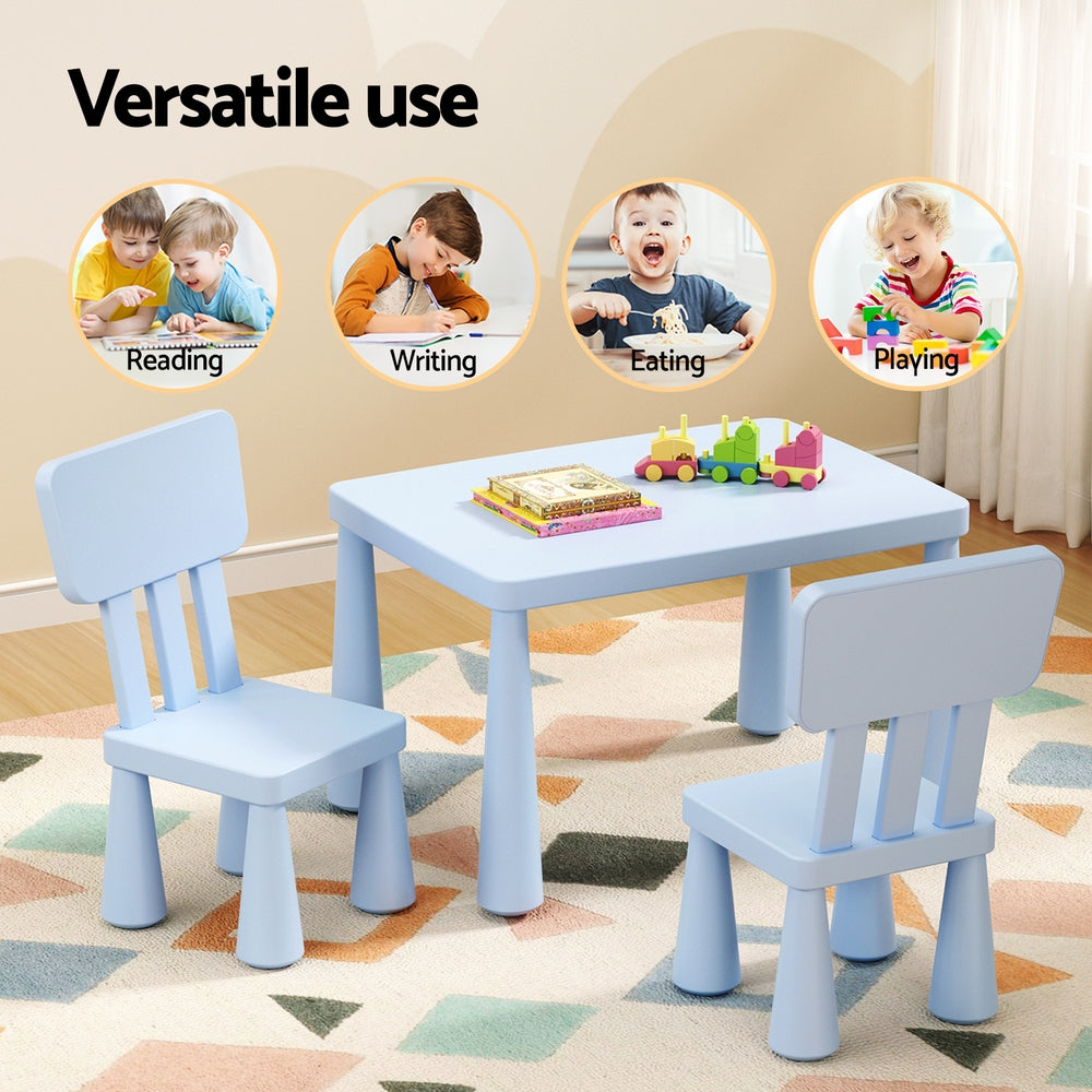 - Keezi Kids Table & 2 Chairs Set - Blue Keezi Baby & Kids > Kid's Furniture > Kid's Tables, Chairs & Seats