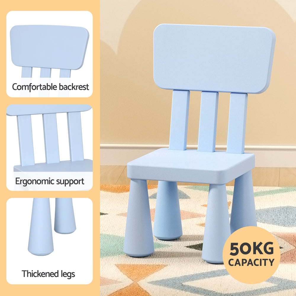 - Keezi Kids Table & 2 Chairs Set - Blue Keezi Baby & Kids > Kid's Furniture > Kid's Tables, Chairs & Seats