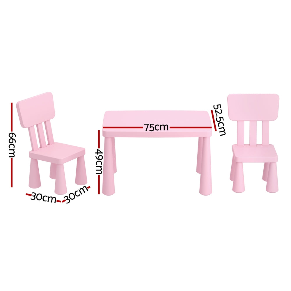 - Keezi Kids Table & 2 Chairs Set - Pink Keezi Baby & Kids > Kid's Furniture > Kid's Tables, Chairs & Seats
