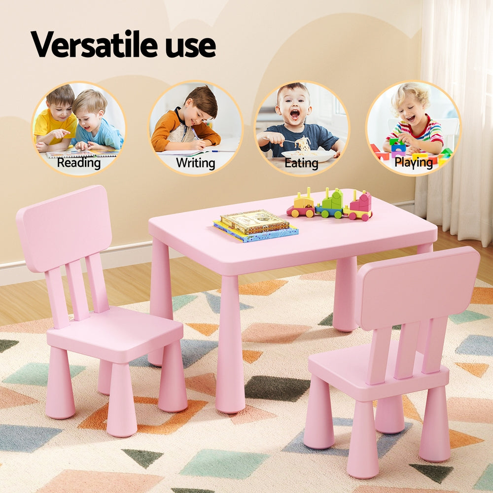 - Keezi Kids Table & 2 Chairs Set - Pink Keezi Baby & Kids > Kid's Furniture > Kid's Tables, Chairs & Seats