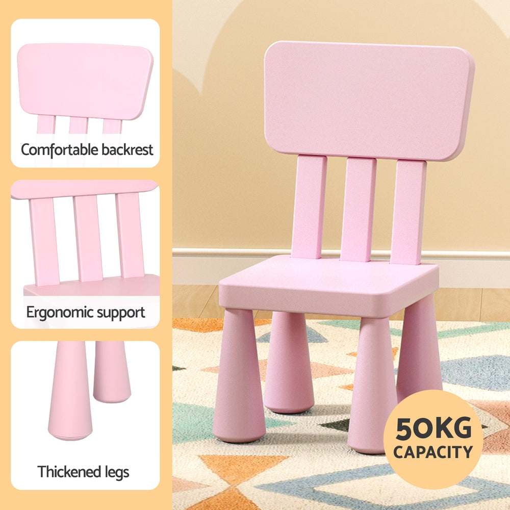 - Keezi Kids Table & 2 Chairs Set - Pink Keezi Baby & Kids > Kid's Furniture > Kid's Tables, Chairs & Seats