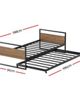 - Single Bed Frame with Trundle – Industrial Black & Dark Wood Baby Stork Furniture > Bedroom > Beds & Bed Frames