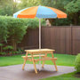 - Kids Outdoor Table and Chairs Picnic Bench Umbrella Set with Water & Sand Pit Box Keezi Baby & Kids > Kid's Furniture > Kid's Tables, Chairs & Seats