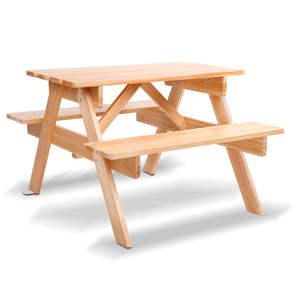 - Kids Outdoor Wooden Picnic Table & Bench Set – Natural Fir Wood Keezi Kids Furniture > Outdoor > Outdoor Dining Sets