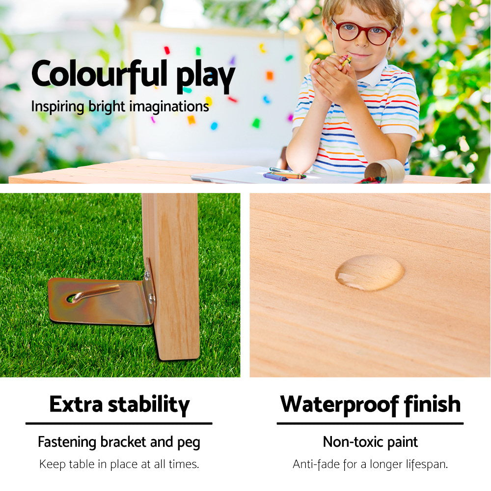 - Kids Outdoor Wooden Picnic Table & Bench Set – Natural Fir Wood Keezi Kids Furniture > Outdoor > Outdoor Dining Sets