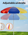 - Keezi Kids Picnic Table & Bench Set with Umbrella - Multicoloured Keezi Baby & Kids > Kid's Furniture > Kid's Tables, Chairs & Seats