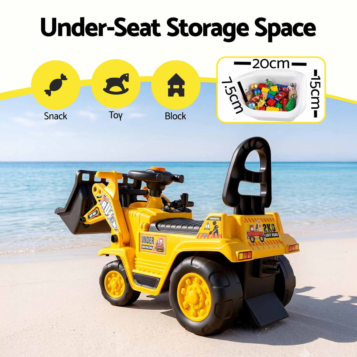 - Keezi Kids Ride On Toy Car Bulldozer and Digger with Helmet Outdoor Sandpit Toys Yellow Baby Stork Baby &amp; Kids > Ride On Cars, Go-karts &amp; Bikes > Ride On Cars