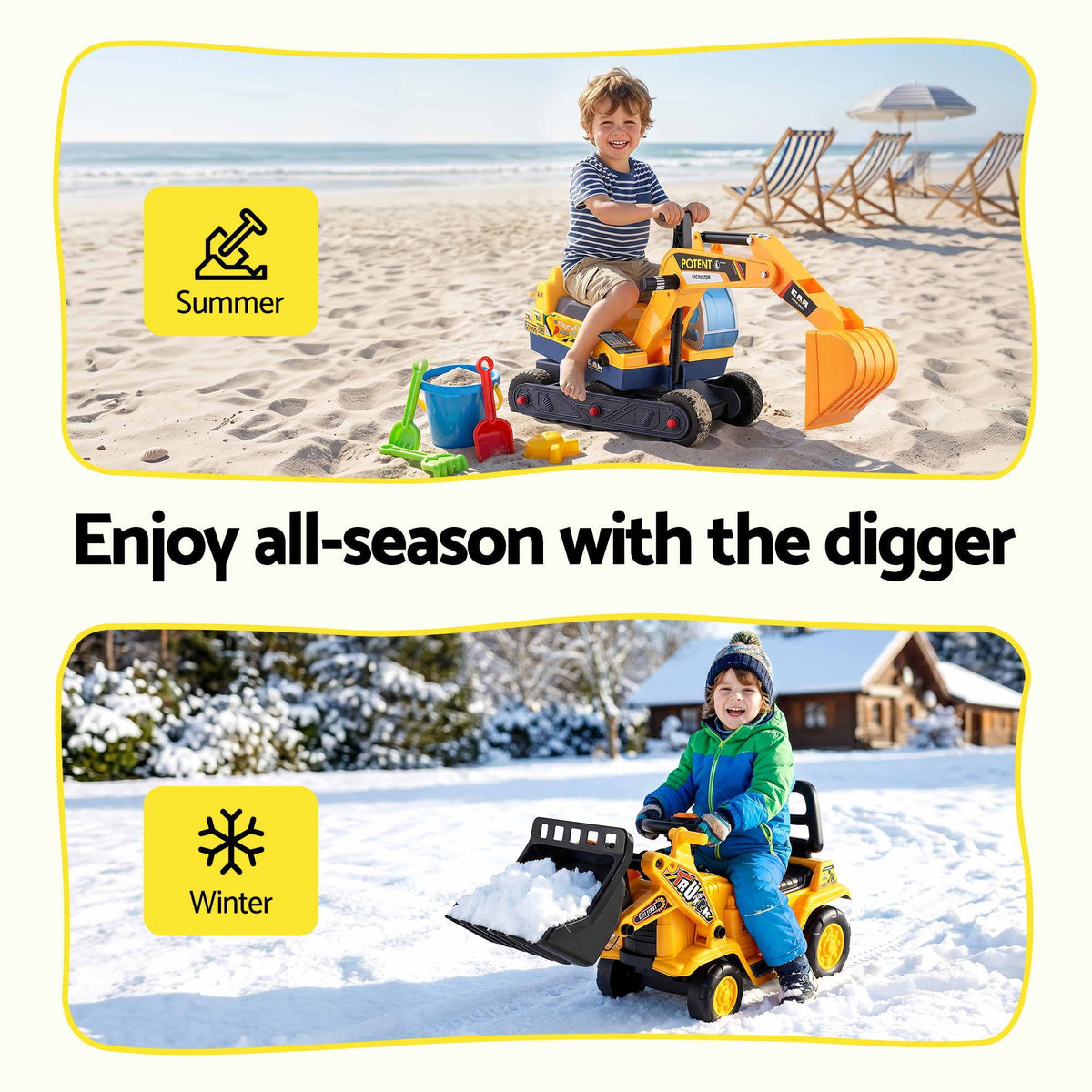 - Keezi Kids Ride On Toy Car Bulldozer and Digger with Helmet Outdoor Sandpit Toys Yellow Baby Stork Baby &amp; Kids > Ride On Cars, Go-karts &amp; Bikes > Ride On Cars