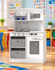 - Keezi Wooden Play Kitchen with Coffee Machine - Black & White Keezi Baby & Kids > Baby & Kid's Toys > Pretend Play