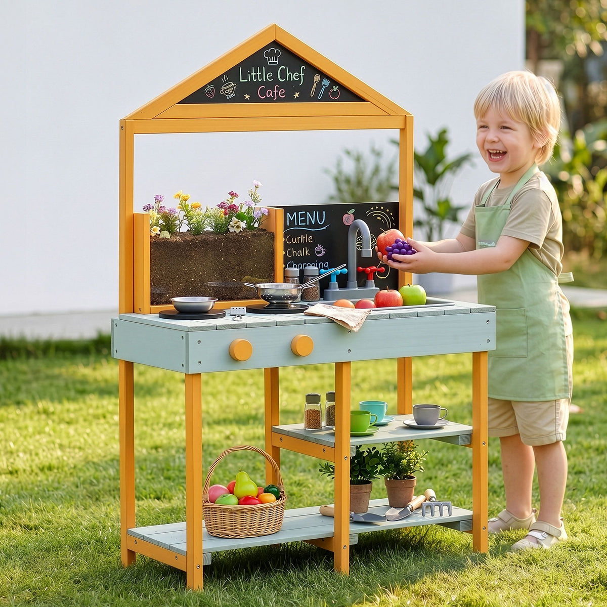- Keezi Kids Mud Kitchen Play Kitchen Toy Kitchen Set with Blackboard 110cm Baby Stork Baby &amp; Kids > Baby &amp; Kid's Toys > Pretend Play
