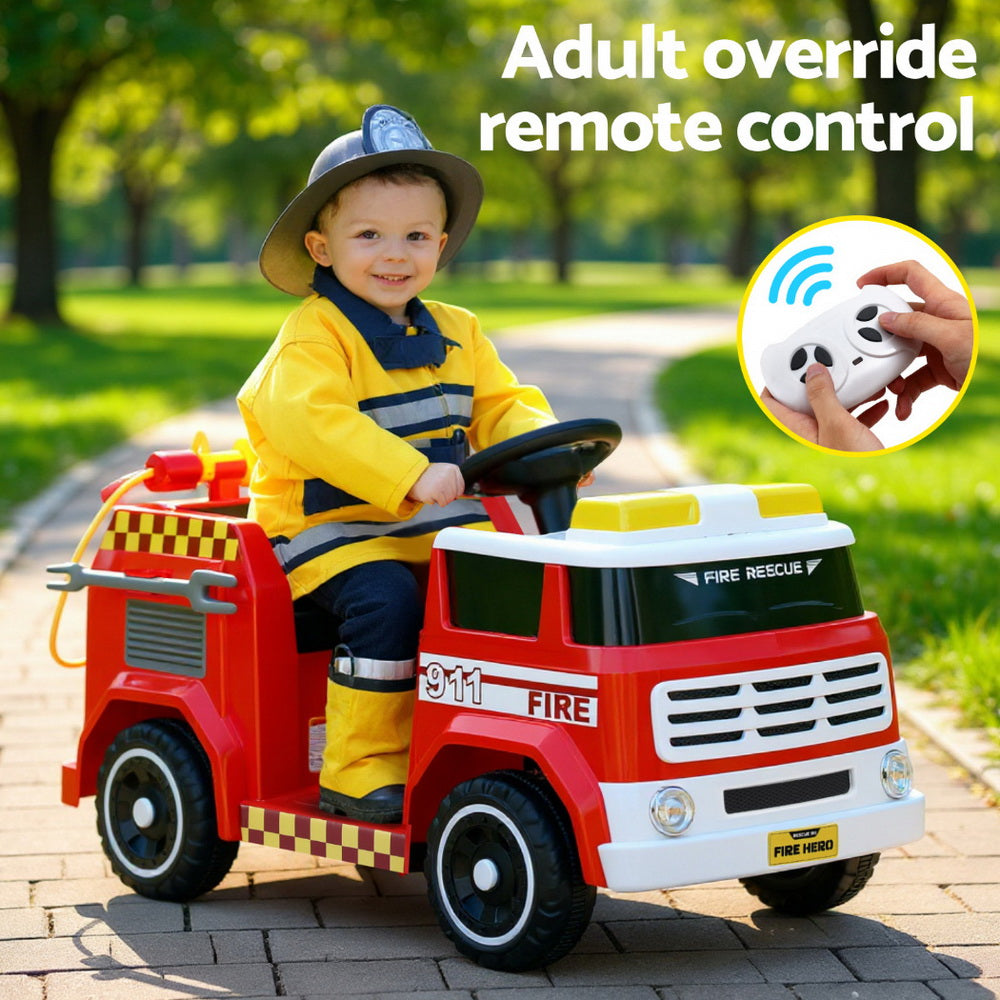 - Kids Ride On Fire Engine Truck – Electric Ride-On Car with Water Gun, Music & Remote Control Baby Stork Baby & Kids > Ride On Cars, Go-karts & Bikes > Ride On Cars