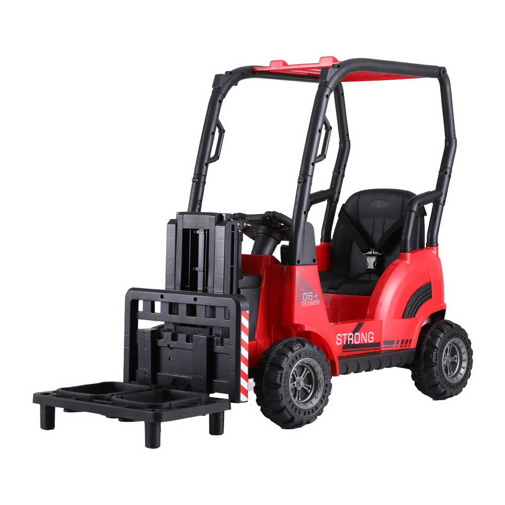 Kids Electric Ride-On Forklift – 12V Battery-Powered Loader with Remote &amp; Seatbelt (Red)