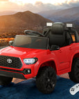 - Toyota Tacoma Licensed 12V Kids Electric Ride-On Car – Red Off-Road Cruiser with Remote Control, MP3, FM Radio & Lights Toyota Baby & Kids > Ride On Cars, Go-karts & Bikes > Ride On Cars