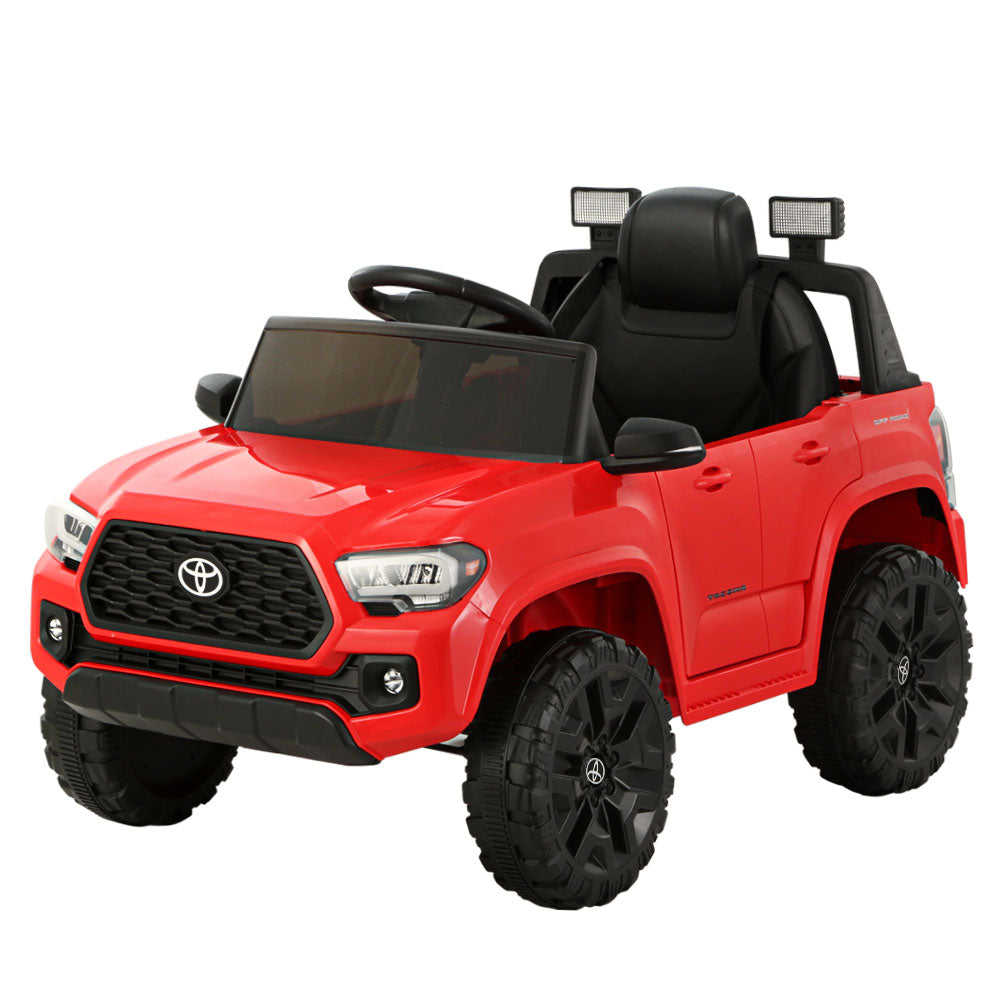 Toyota Tacoma Licensed 12V Kids Electric Ride-On Car – Red Off-Road Cruiser with Remote Control, MP3, FM Radio &amp; Lights