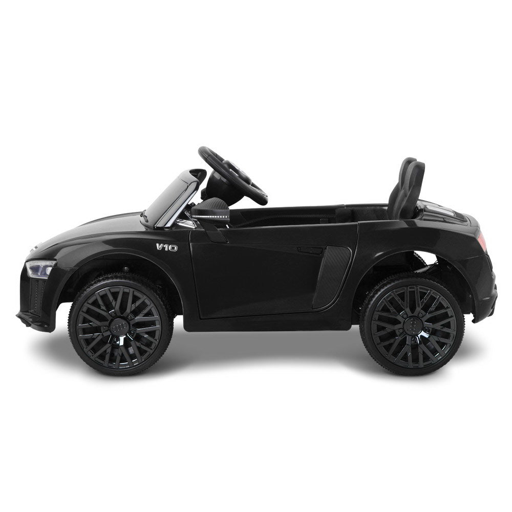 Audi R8 Spyder Licensed Kids Electric Ride-On Car – 6V Sports Style with Remote, Music &amp; Lights (Black)