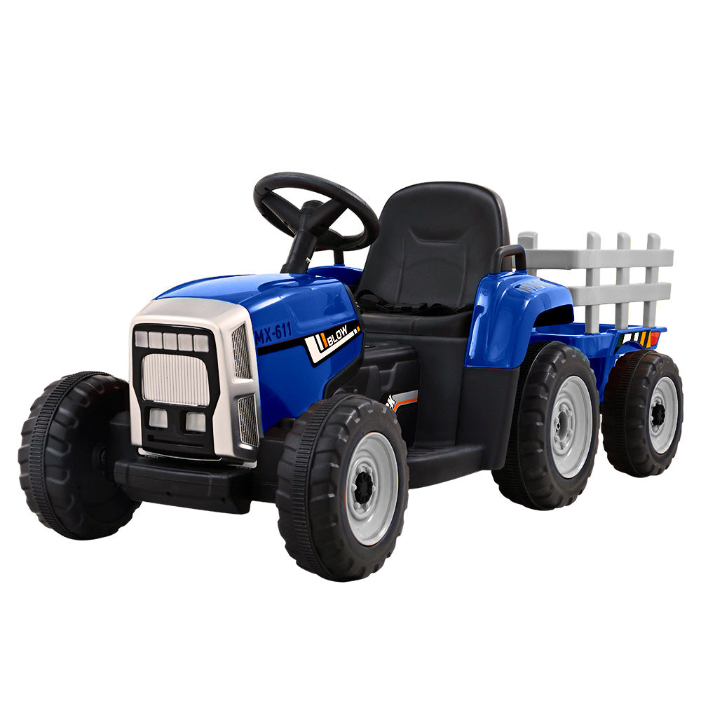 - Electric Electric Ride On Tractor with Trailer | 12V – Blue Baby Stork Baby &amp; Kids &gt; Ride On Cars, Go-karts &amp; Bikes &gt; Ride On Cars