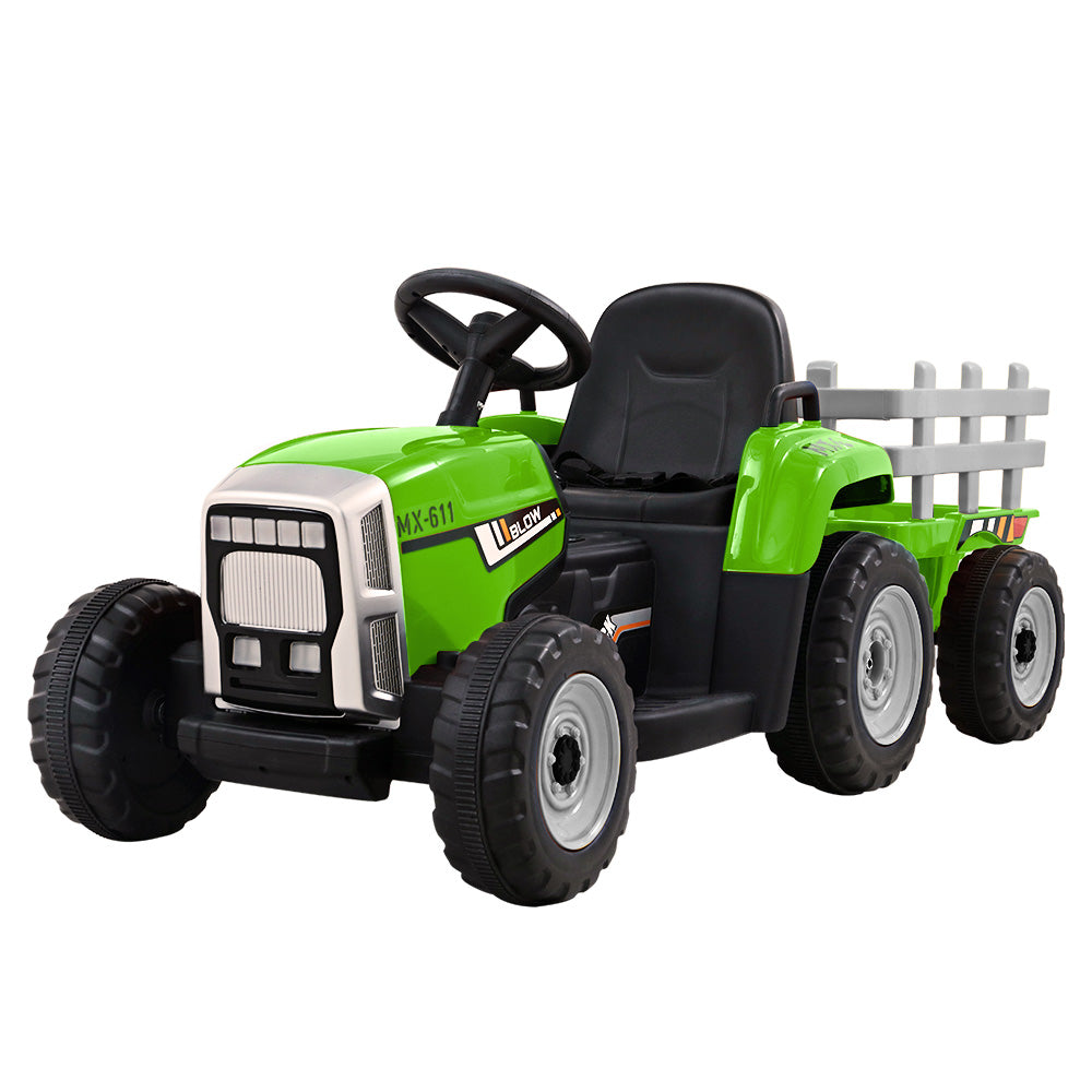 - Electric Electric Ride On Tractor with Trailer | 12V – Green Baby Stork Baby &amp; Kids &gt; Ride On Cars, Go-karts &amp; Bikes &gt; Ride On Cars