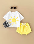 2-3Y - Good Vibes Sunshine 2 Piece Set – Cotton Tee & Shorts Baby Stork