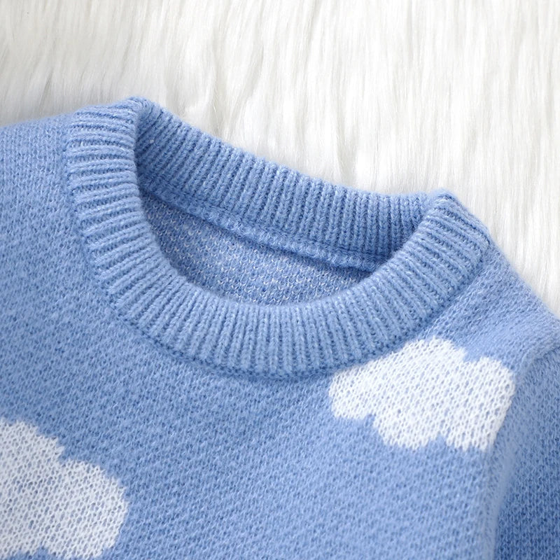 - Blue Sky Cloud Knit Sweater – Soft Touch Baby Pullover Baby Stork