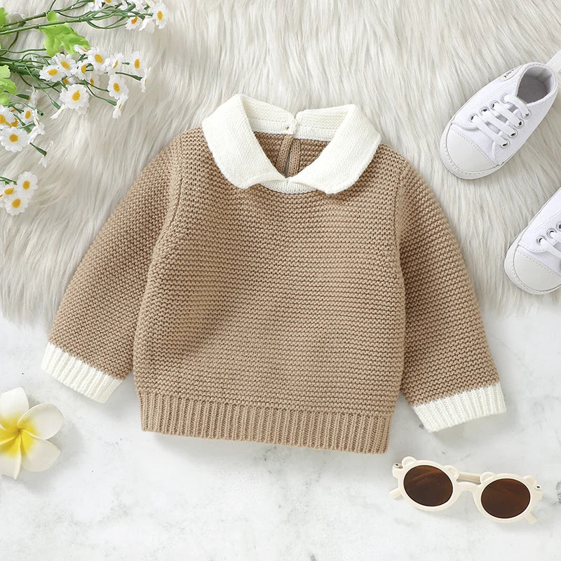 - Collared Knit Sweater – Classic Cotton Blend Baby Jumper Baby Stork