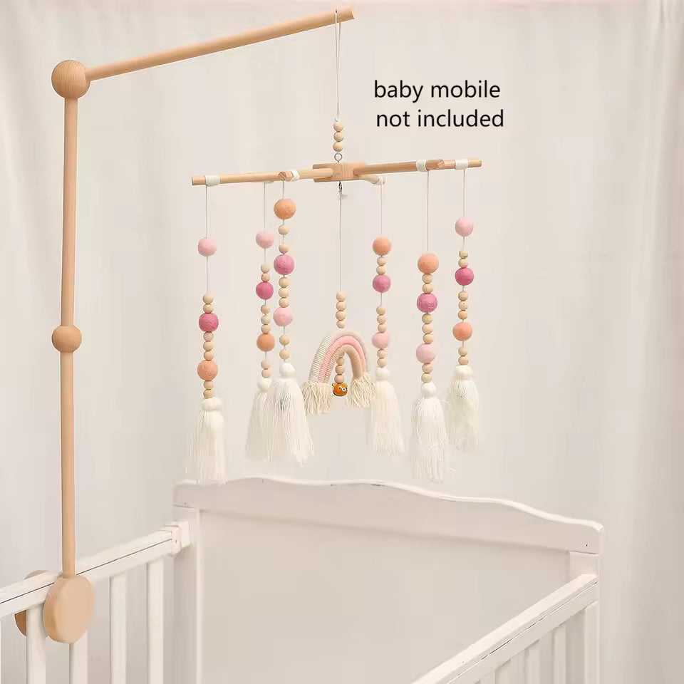 - Wooden Cot Arm – Classic Round Design Baby Stork Baby Mobile
