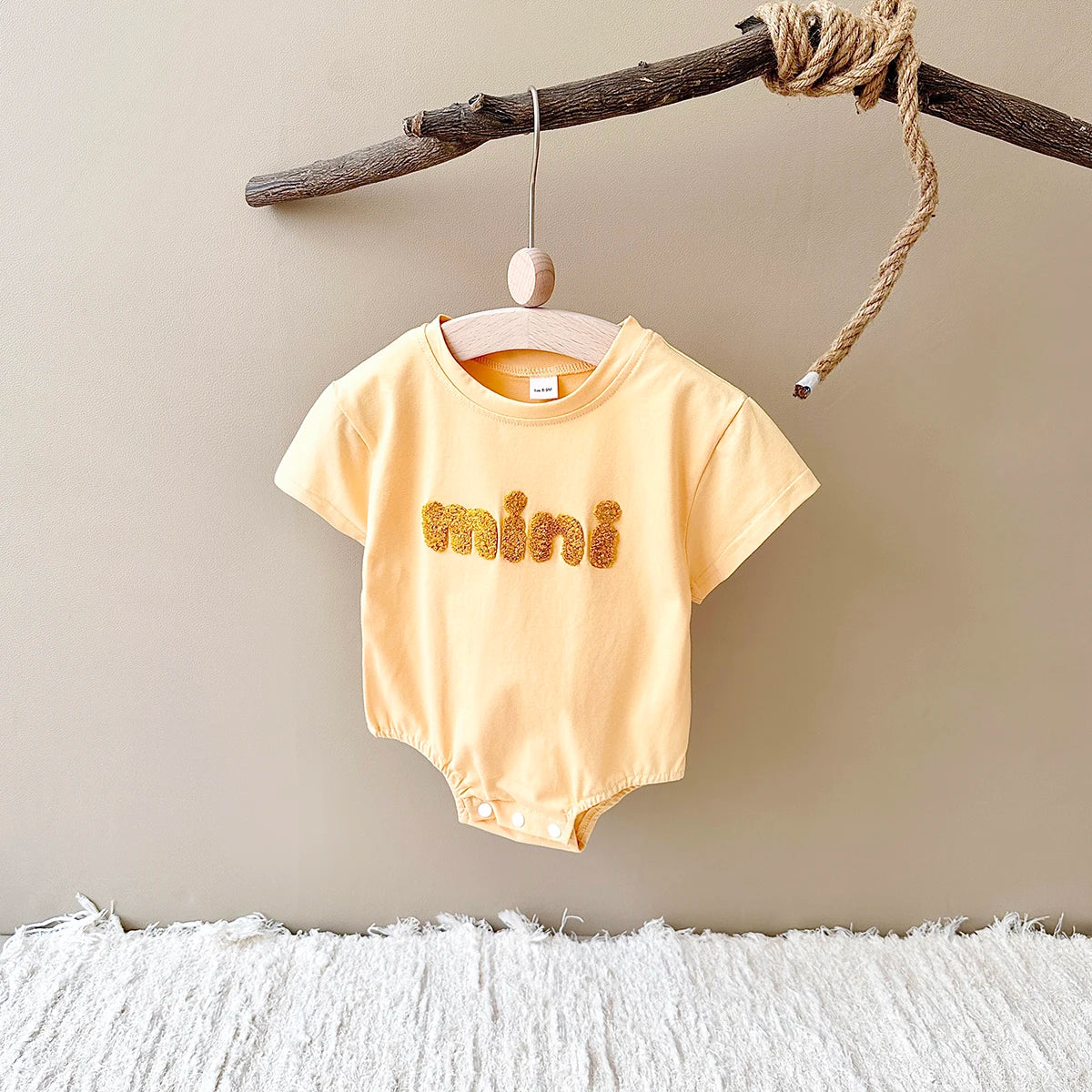 - Mini Textured Baby Romper – Soft Cotton Blend Bodysuit Baby Stork