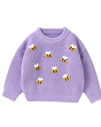 Purple - Busy Bee Knit Jumper Baby Stork