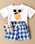 - Lemon Gingham Baby Set – 2 Piece Outfit | Blue Baby Stork