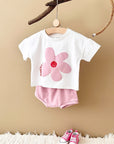 - Good Vibes Flower 2 Piece Set – Cotton Tee & Shorts Baby Stork