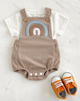 - Rainbow Waffle Romper Set – 2 Piece Outfit Baby Stork