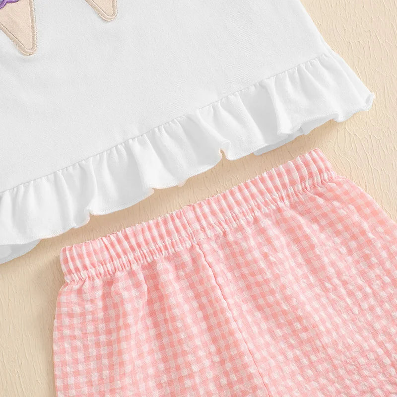 - Ice Cream Appliqué Shorts Set Baby Stork