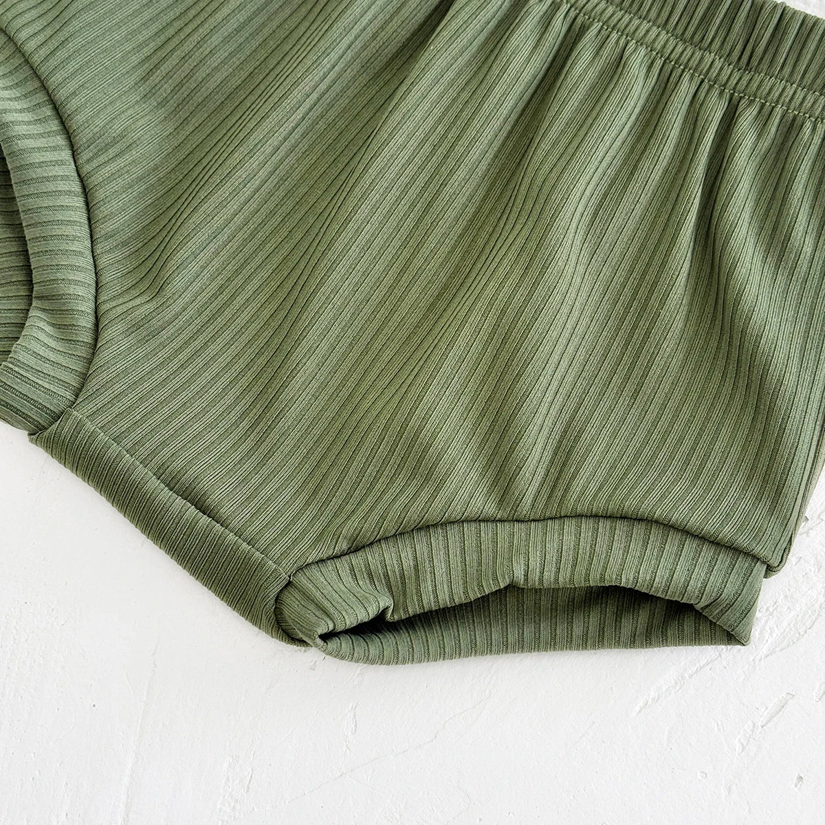 - Green Ribbed Pocket Set – 2 Piece Baby Outfit Baby Stork